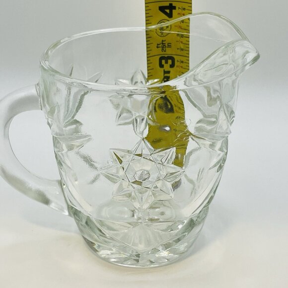 Clear Starburst Anchor Hocking Glass Cream Pitcher Vintage 1960's - Picture 7 of 7
